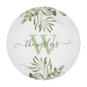 イニシャル入り ウォーターカラー リーフ カッティングボード (正面)