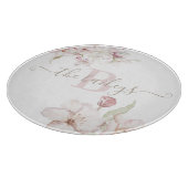 イニシャル入り ウォーターカラー 花柄 カッティングボード (角)