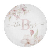 イニシャル入り ウォーターカラー 花柄 カッティングボード (正面)