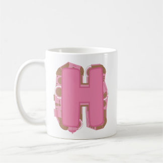 イニシャル入り コーヒー レター H コーヒーマグカップ
