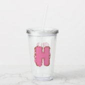 イニシャル入り コーヒー レター H モノグラム アクリルタンブラー (裏面)
