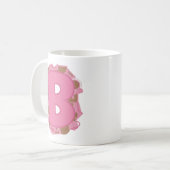 イニシャル入り コーヒー レターB モノグラム コーヒーマグカップ (正面左)