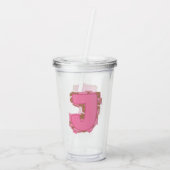 イニシャル入り コーヒー レターJ モノグラム アクリルタンブラー (裏面)