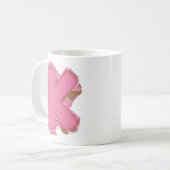 イニシャル入り コーヒー レターK モノグラム コーヒーマグカップ (正面左)