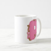 イニシャル入り コーヒー レターP: モノグラム コーヒーマグカップ (正面右)