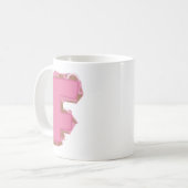 イニシャル入り コーヒー F: モノグラム コーヒーマグカップ (正面左)