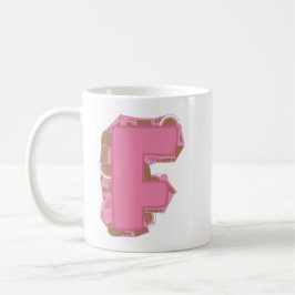 イニシャル入り コーヒー F: モノグラム コーヒーマグカップ