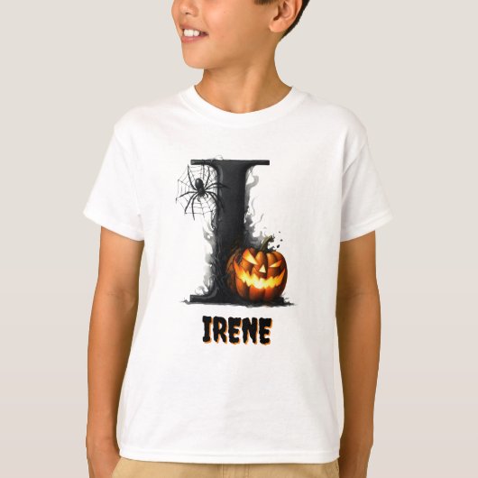 イニシャル入り トリック オア トリート ハロウィン Tシャツ (正面)
