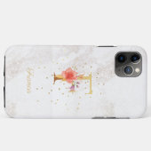 イニシャル入り フローラル モノグラム 名前 F 文字 名入れ Case-Mate iPhoneケース (裏面(横))