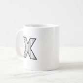 イニシャル入り レター X セラミック モノグラム マグ (正面左)