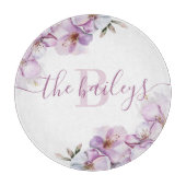 イニシャル入り 桜の花のまな板 カッティングボード (正面)