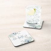 イニシャル入り 花柄 ハード プラスチックコースター コースター (右側)