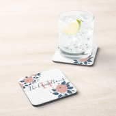 イニシャル入り 花柄 ハード プラスチックコースター コースター (右側)