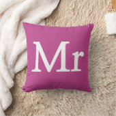 イニシャル入り Mr name レターモノグラム - Mr & Mrs クッション (ブランケット)