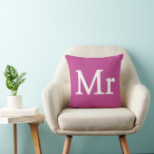 イニシャル入り Mr name レターモノグラム - Mr & Mrs クッション (椅子)