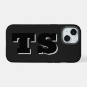 イニシャル入 iPhone 15 カスタムケース 15ケース (裏面横)