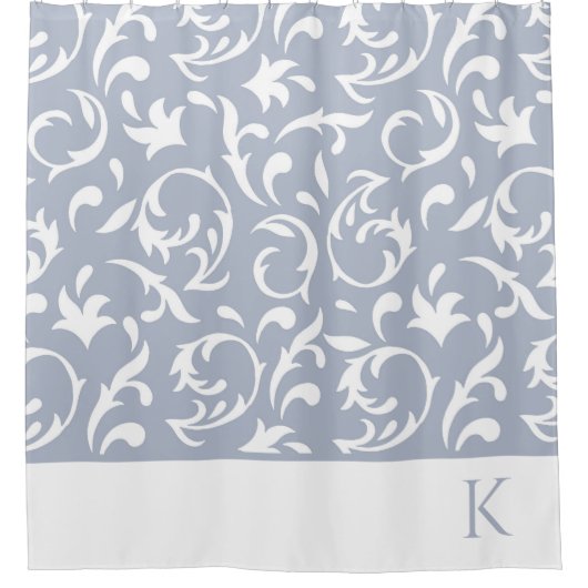 イニシャル刺繍のシャワーカーテン シャワーカーテン (正面)