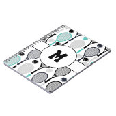 イニシャル刺繍 個人名 テニスプレーヤー名 オーダーメイド ノートブック (左側)