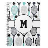 イニシャル刺繍 個人名 テニスプレーヤー名 オーダーメイド ノートブック (正面)