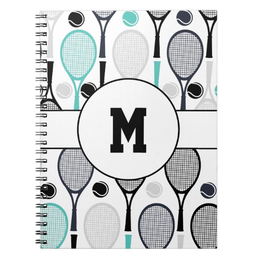 イニシャル刺繍 個人名 テニスプレーヤー名 オーダーメイド ノートブック (正面)