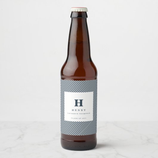 イニシャル卒業パーティブルー ビールラベル (正面)