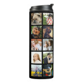 イニシャル及び名前のモダン24の家族写真のコラージュ タンブラー (回転左)