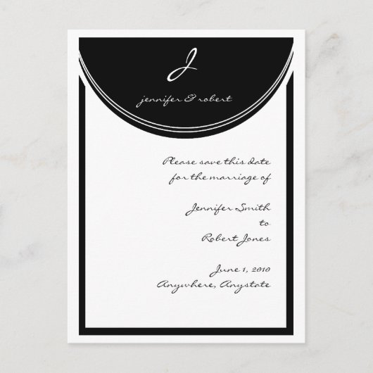 イニシャル反応保存日付 案内ポストカード (正面)