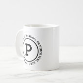 イニシャル名とその他の詳細テキストを追加 M N O P コーヒーマグカップ (正面左)