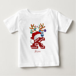イニシャル名の一致するクリスマスファミリー ベビーTシャツ