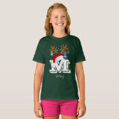 イニシャル名の一致するクリスマスファミリー Tシャツ (正面フル)