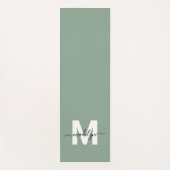 イニシャル名カスタムモノグラムセージグリーン ヨガマット (正面)