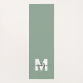 イニシャル名カスタムモノグラムセージグリーン ヨガマット (裏面)