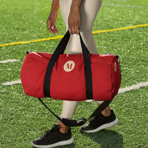 イニシャル名カスタムレッドジンガムフィットネス ダッフルバッグ