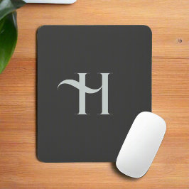 イニシャル名カスタムlクラスオリーブグリーンモノグラム マウスパッド