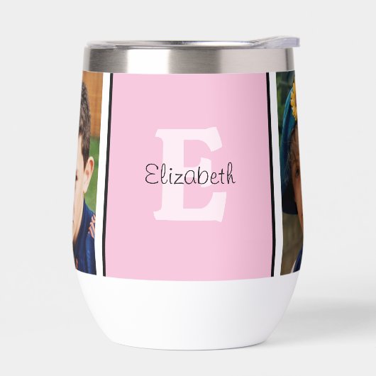 イニシャル名2枚の写真をピンク色に追加 (左面)