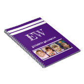 イニシャル名4枚の写真を紫の白に追加 ノートブック (右側)