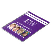 イニシャル名4枚の写真を紫の白に追加 ノートブック (左側)