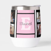 イニシャル名8枚の写真をピンクと黒に追加 (左面)