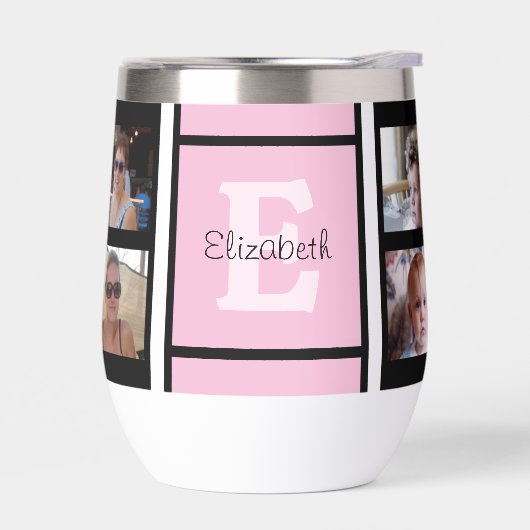 イニシャル名8枚の写真をピンクと黒に追加 (左面)