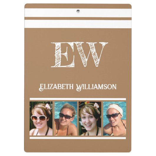 イニシャル名8枚の写真を茶色の白に追加 クリップボード (裏面)