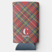 イニシャル名、スチュアートタータンチェックプレイド スリム缶クーラー (裏面)