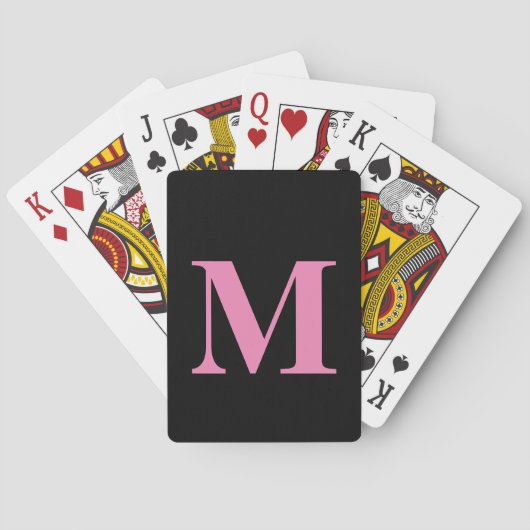 イニシャル名 ピンク 黒 おしゃれ ギフト 景品 トランプ (裏面)