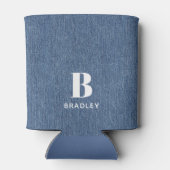 イニシャル名、ライトブルーデニムプリント12oz 缶クーラー (裏面)