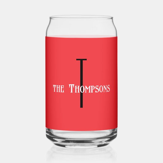 イニシャル名 | 赤鮮やか16oz飲料 ガラス缶 (正面)