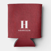 イニシャル名Ruby Red Denimプリント12oz。 缶クーラー (正面)