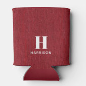 イニシャル名Ruby Red Denimプリント12oz。 缶クーラー (裏面)