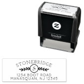 イニシャル差出人住所と緑 セルフインキングスタンプ (インサイチュ)