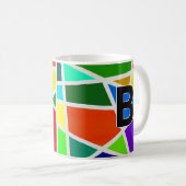 イニシャル幾何三角形の変更A B C D E コーヒーマグカップ (正面右)