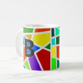 イニシャル幾何三角形の変更A B C D E コーヒーマグカップ (正面左)
