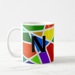 イニシャル幾何三角形の変更L M N O P コーヒーマグカップ